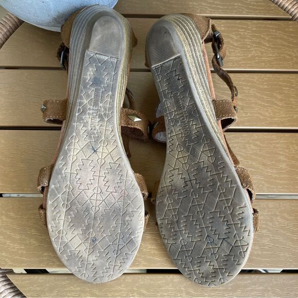 Minnetonka Merriam Leather Fringe Sandal Women's Boho Mini Wedge Size 7 - Picture 5 of 10